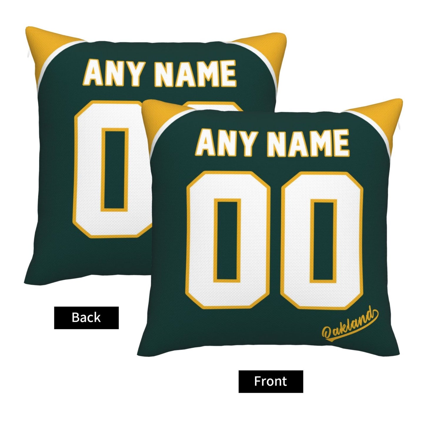 Custom Oakland Athletics Pillow Decorative Throw Pillow Case - Print Personalized Football Team Fans Name & Number Birthday Gift Football Pillows