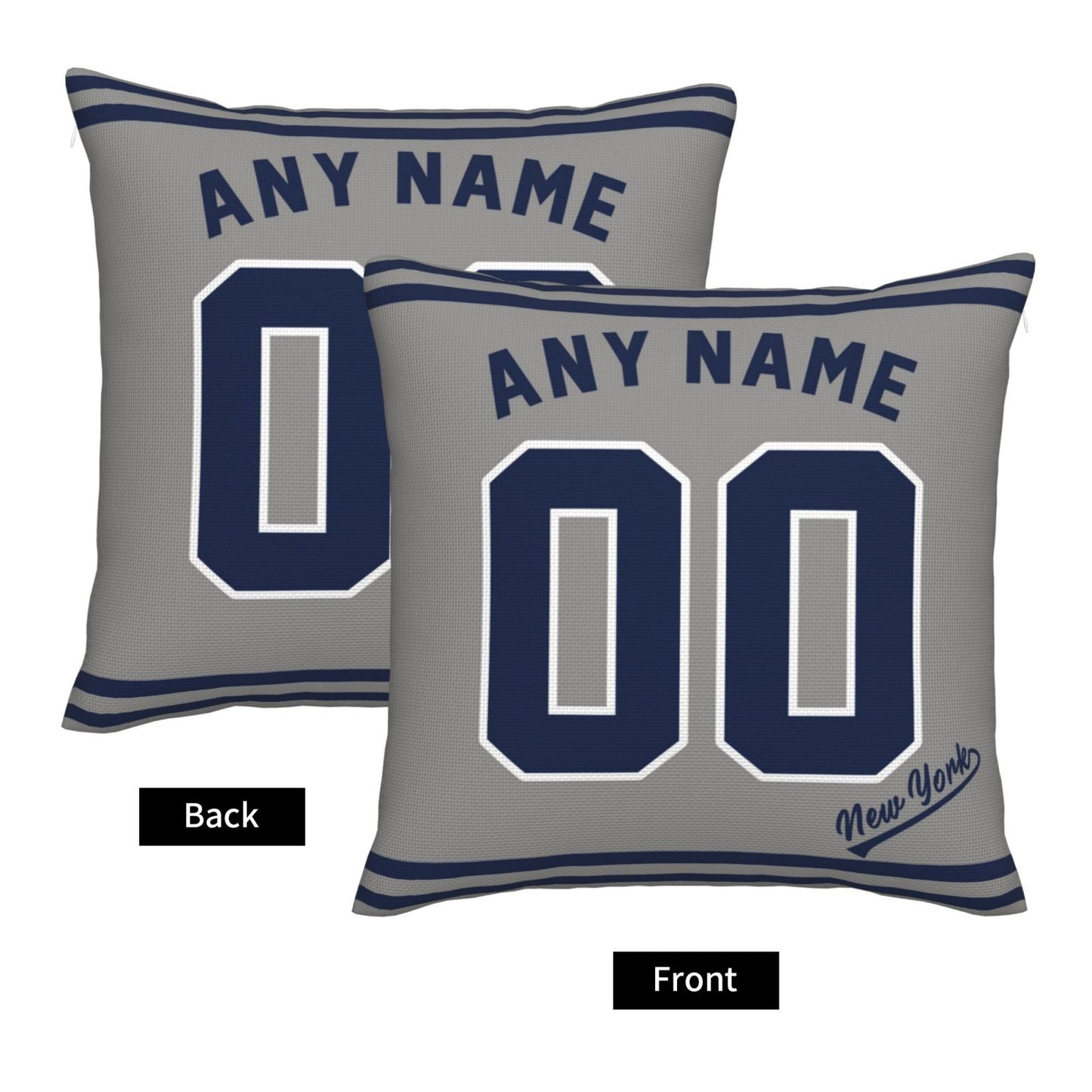 Custom New York Yankees Pillow Decorative Throw Pillow Case - Print Personalized Football Team Fans Name & Number Birthday Gift Football Pillows