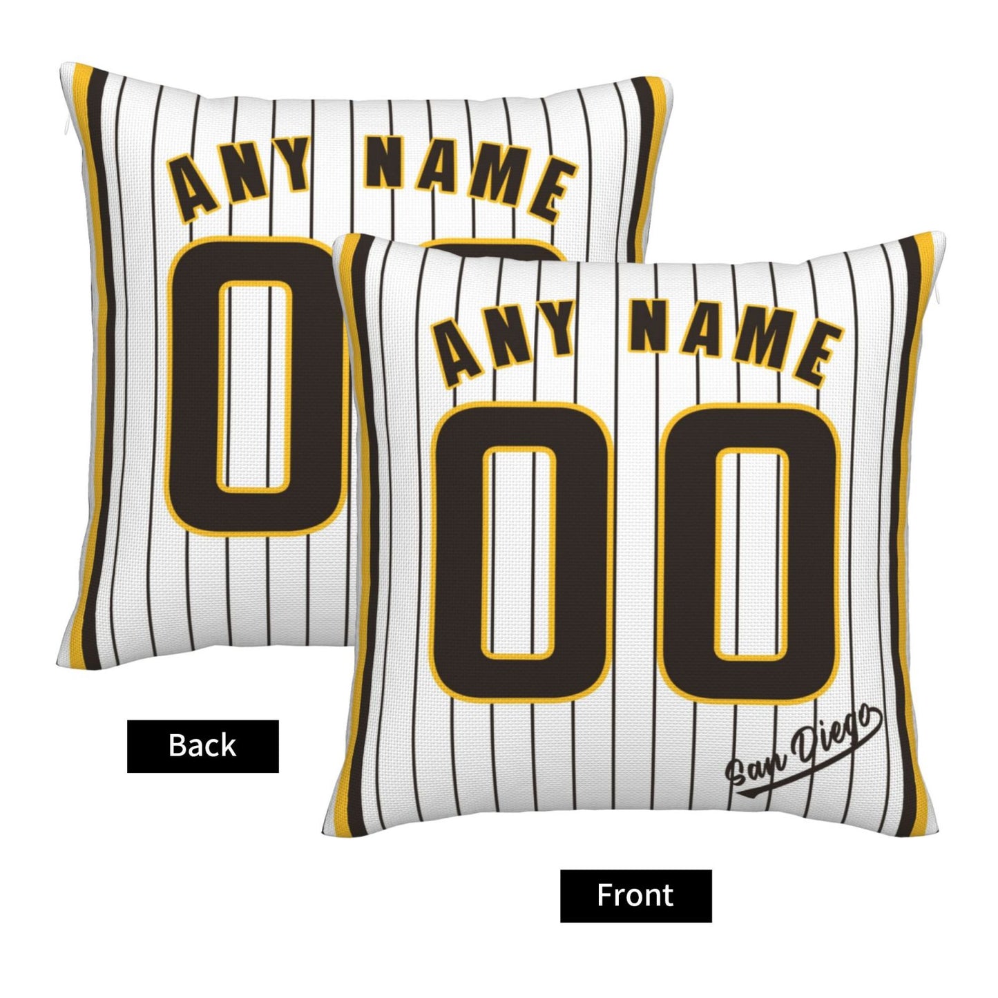 Custom San Diego Padres Pillow Decorative Throw Pillow Case - Print Personalized Football Team Fans Name & Number Birthday Gift Football Pillows