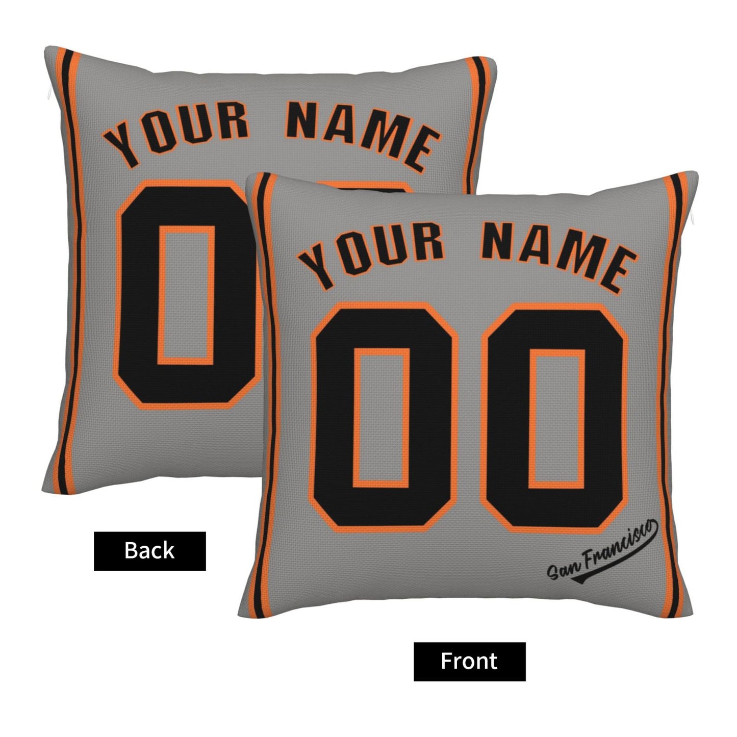 Custom San Francisco Giants Pillow Decorative Throw Pillow Case - Print Personalized Football Team Fans Name & Number Birthday Gift Football Pillows