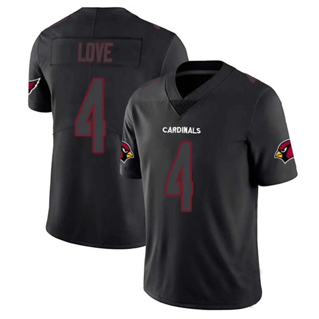 A.Cardinals #4 Jeremiyah Love Player Black Impact Limited Home Game BALCE Stitched Jerseys
