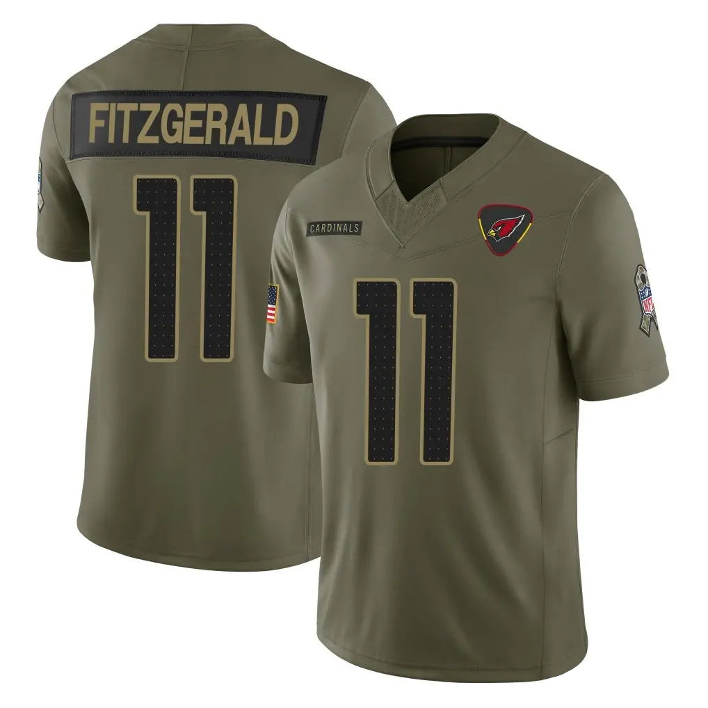 A.Cardinals #11 Larry Fitzgerald Player Olive Salute To Service Limited Home Game BALCE Stitched Jerseys