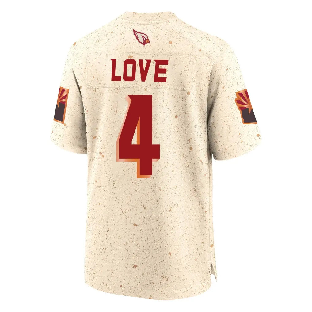 A.Cardinals #4 Jeremiyah Love Player Cream Rivalries Collection Game BALCE Stitched Jerseys