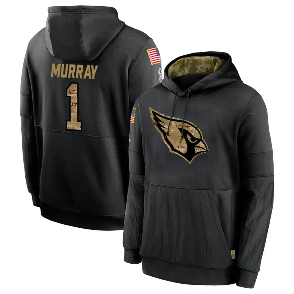 A.Cardinals #1 Kyler Murray Player Black Salute to Service Limited Hoodies BALCE Stitched Jerseys
