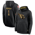 A.Cardinals #1 Kyler Murray Player Black Salute to Service Limited Hoodies BALCE Stitched Jerseys