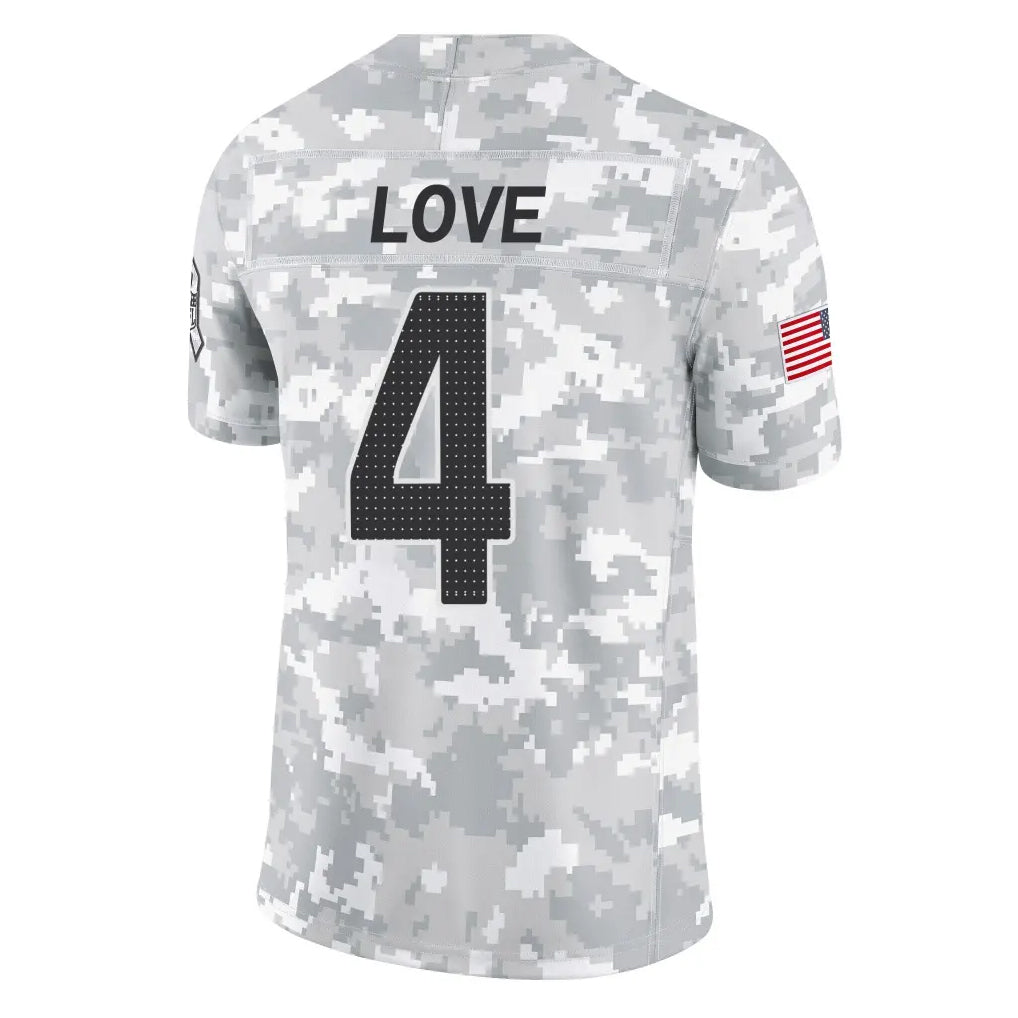 A.Cardinals #4 Jeremiyah Love Player Camo Salute to Service Limited Home BALCE Stitched Jerseys
