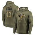 A.Falcons #11 Jalon Walker Player Olive Salute to Service Club Fleece Hoodie BALCE Stitched Jerseys