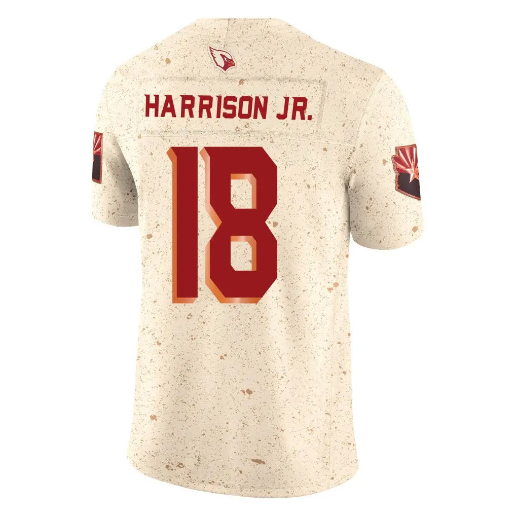 A.Cardinals #18 Marvin Harrison Jr. Player Cream Rivalries Collection Vapor Limited Home Game BALCE Stitched Jerseys