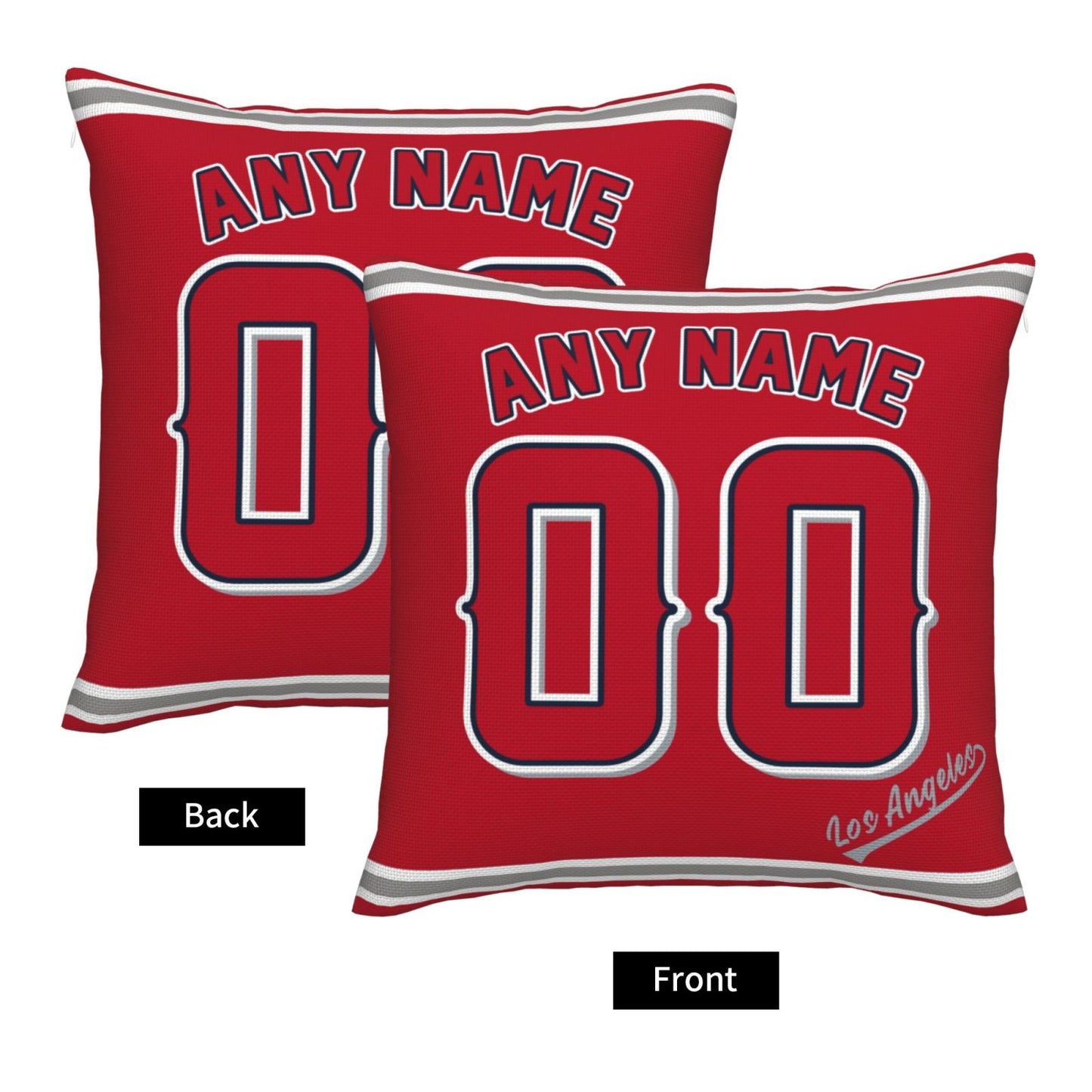 Custom Los Angeles Angels Pillow Decorative Throw Pillow Case - Print Personalized Football Team Fans Name & Number Birthday Gift Football Pillows