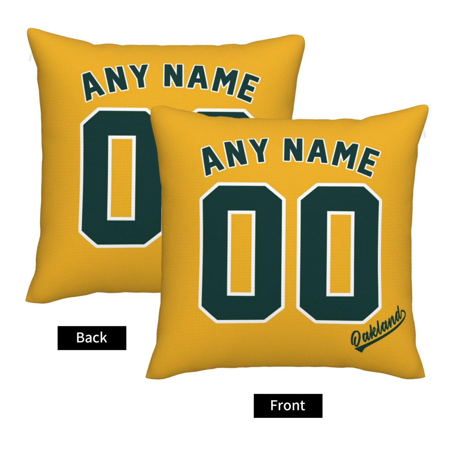 Custom Oakland Athletics Pillow Decorative Throw Pillow Case - Print Personalized Football Team Fans Name & Number Birthday Gift Football Pillows