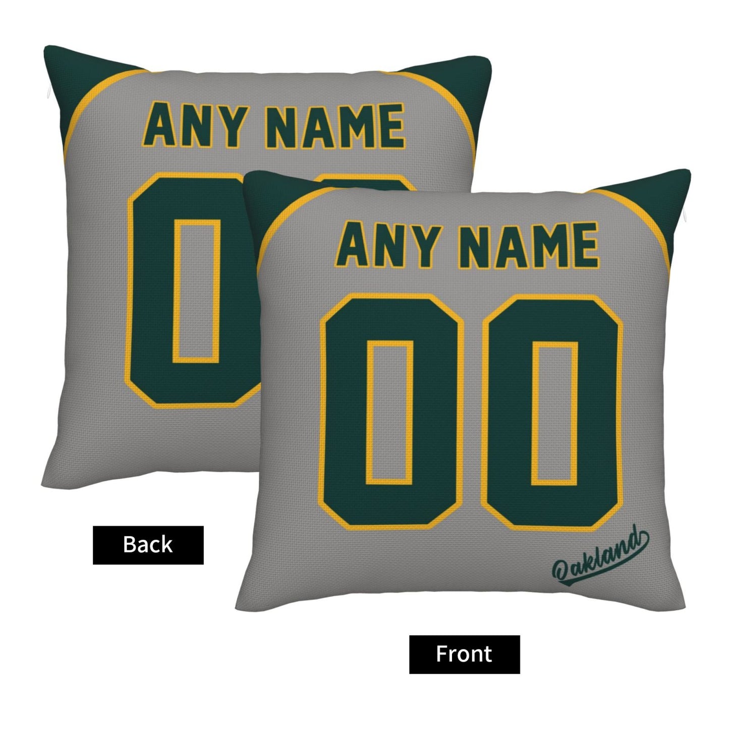 Custom Oakland Athletics Pillow Decorative Throw Pillow Case - Print Personalized Football Team Fans Name & Number Birthday Gift Football Pillows