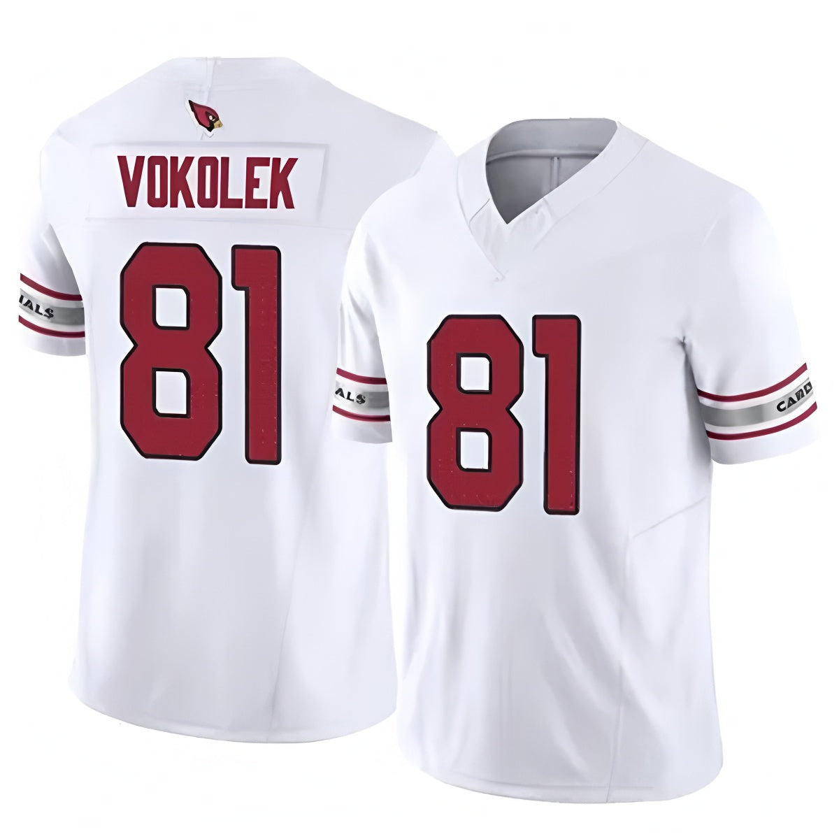 A.Cardinals #81 Travis Vokolek Player White Home Game BALCE Stitched Jerseys