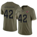 A.Cardinals #42 Dadrion Taylor-Demerson Player Olive Salute To Service BALCE Stitched Jerseys