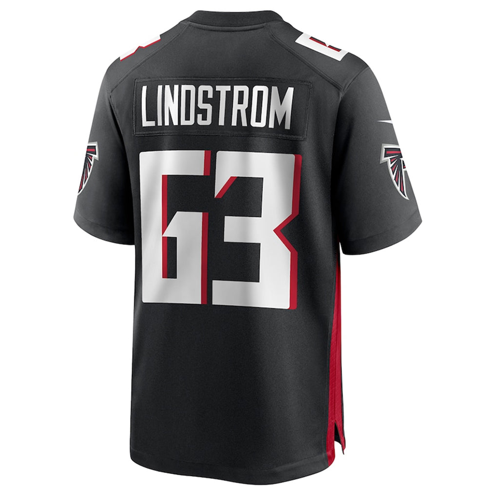 A.Falcons #63 Chris Lindstrom Player Black Home Game BALCE Stitched Jerseys