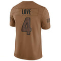 A.Cardinals #4 Jeremiyah Love Player Brown Limited Salute To Service Game BALCE Stitched Jerseys