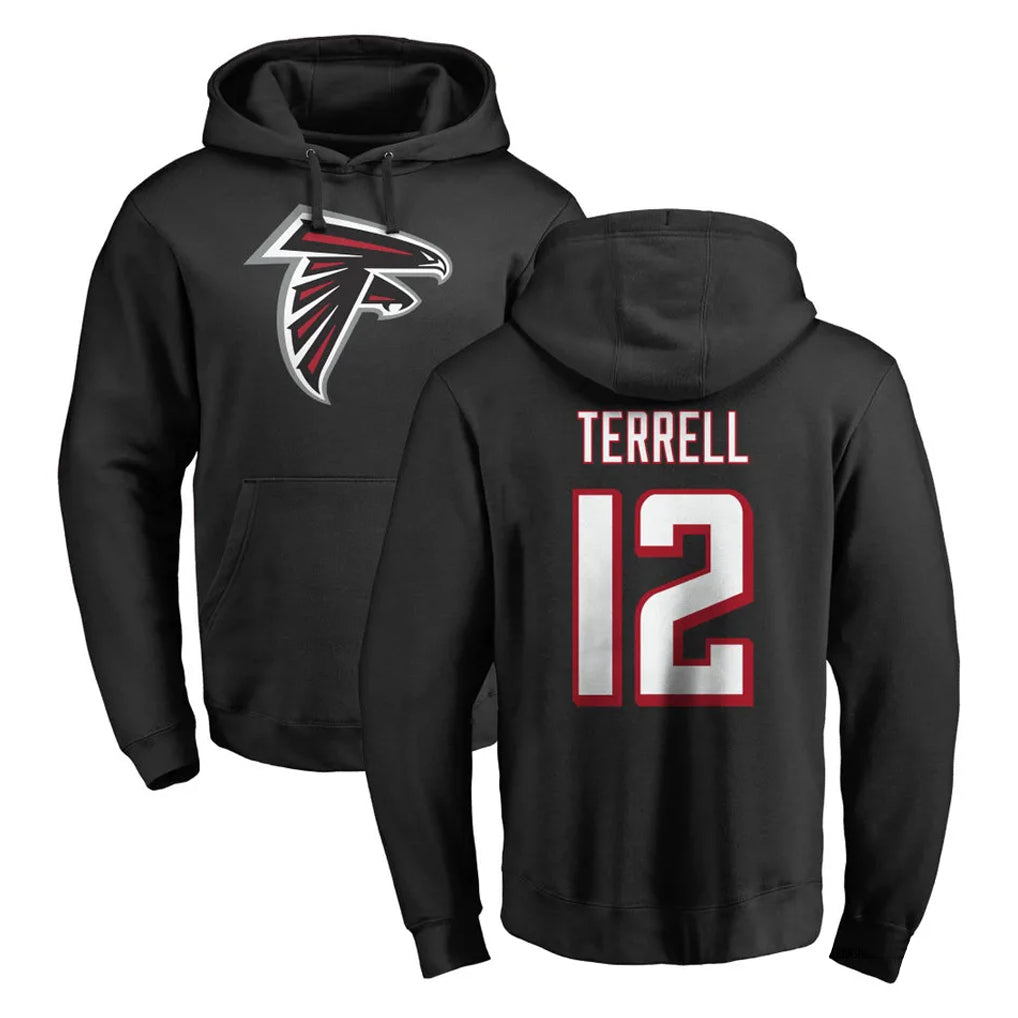 A.Falcons #12 Avieon Terrell Player Black Salute to Service Hoodies BALCE Stitched Jerseys