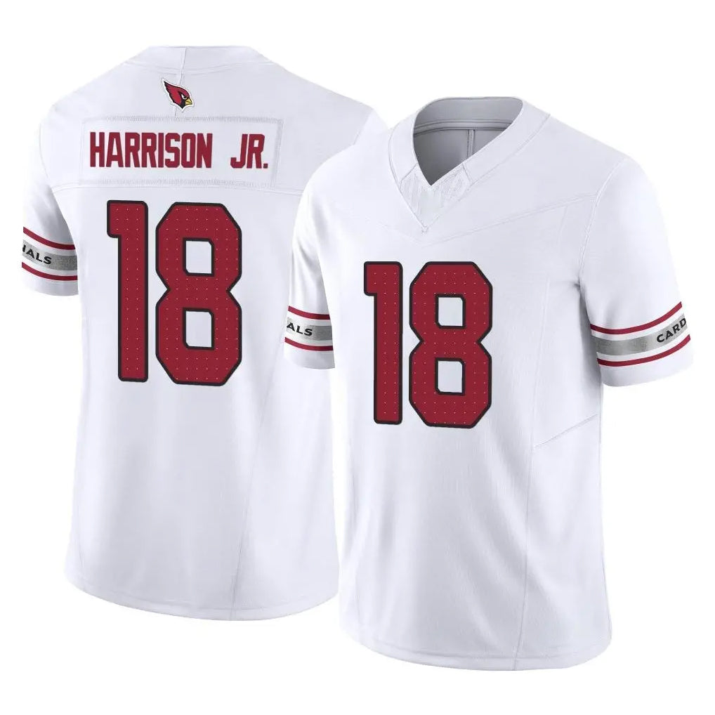 A.Cardinals #18 Marvin Harrison Jr. Player White Vapor F.U.S.E. Limited Home Game BALCE Stitched Jerseys