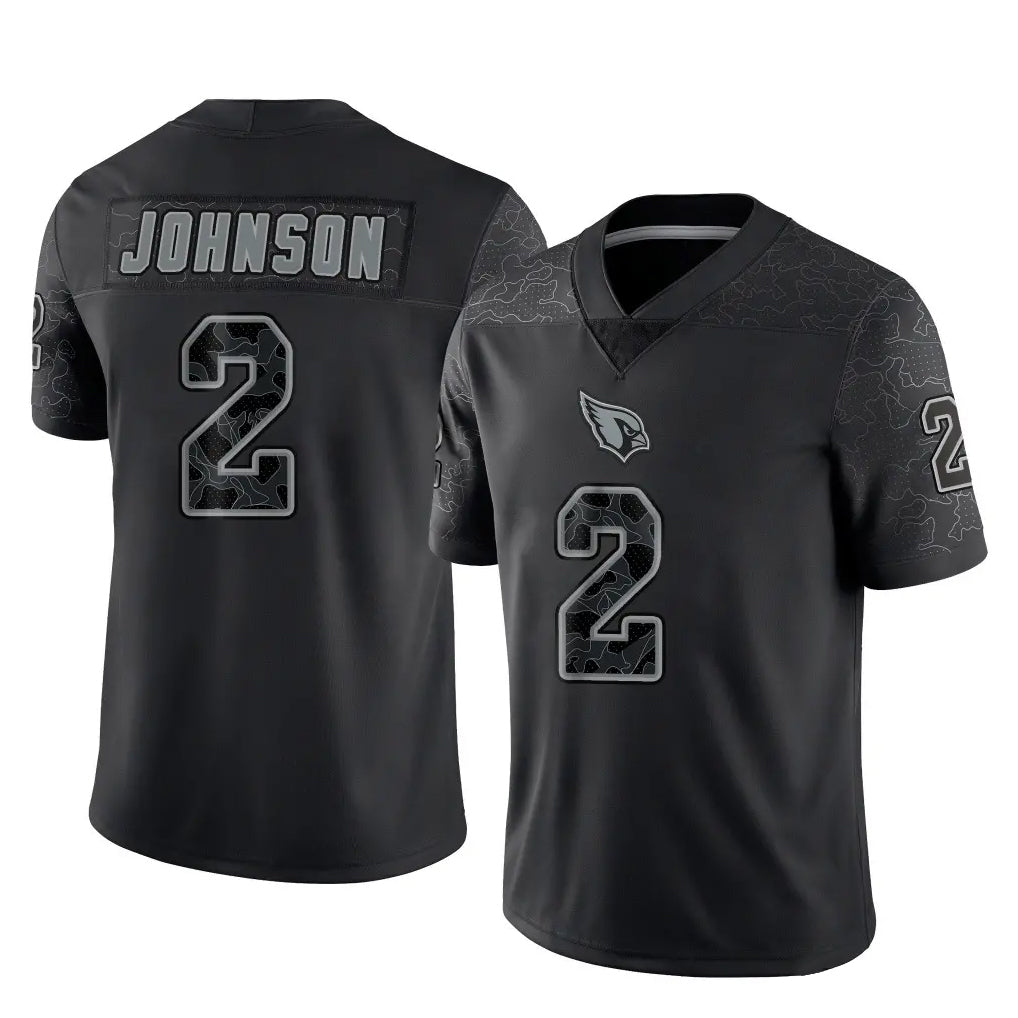 A.Cardinals #2 Will Johnson Player Black RFLCTV Limited Home Game BALCE Stitched Jerseys