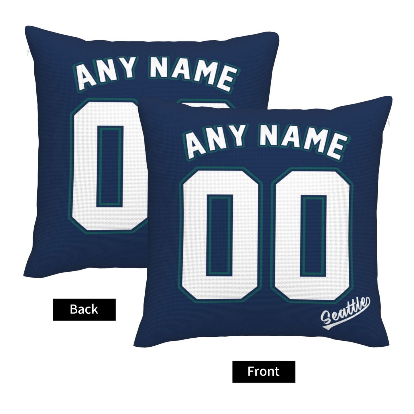 Custom Seattle Mariners Pillow Decorative Throw Pillow Case - Print Personalized Football Team Fans Name & Number Birthday Gift Football Pillows