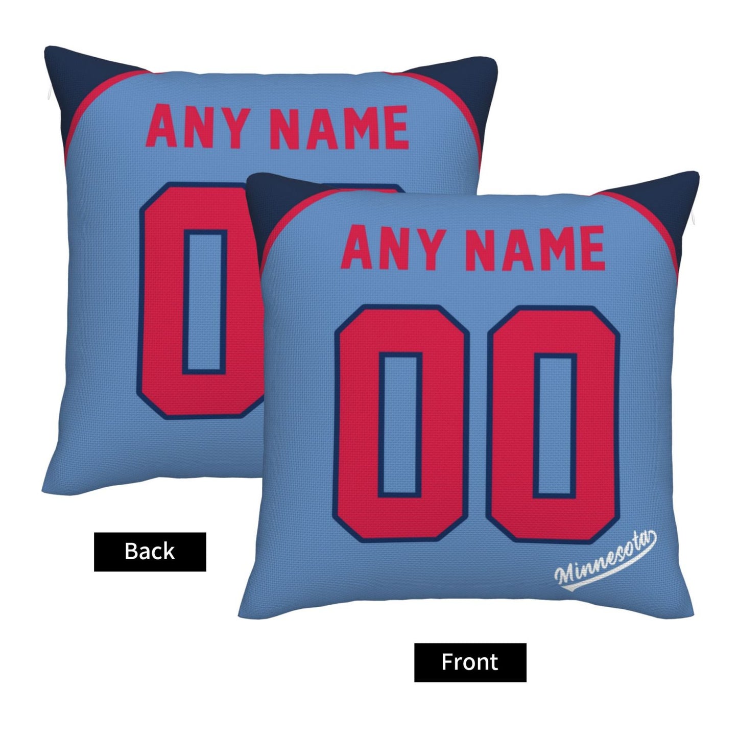 Custom Minnesota Twins Pillow Decorative Throw Pillow Case - Print Personalized Football Team Fans Name & Number Birthday Gift Football Pillows