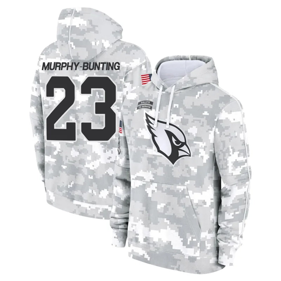 A.Cardinals #23 Sean Murphy-Bunting Player Camo Salute to Service Hoodies BALCE Stitched Jerseys