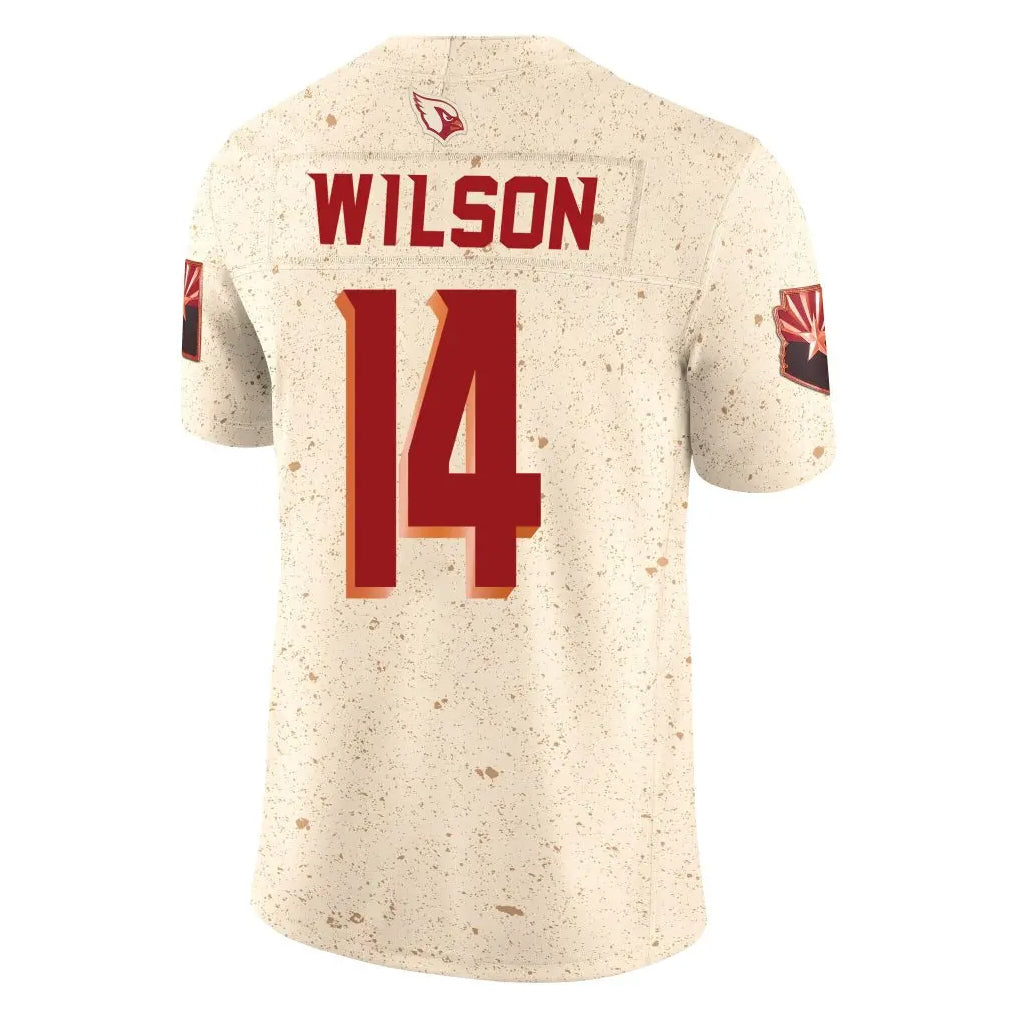 A.Cardinals #14 Michael Wilson Player Cream Rivalries Collection Vapor Limited Home Game BALCE Stitched Jerseys
