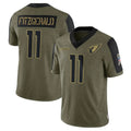 A.Cardinals #11 Larry Fitzgerald Player Salute To Service Olive BALCE Stitched Jerseys