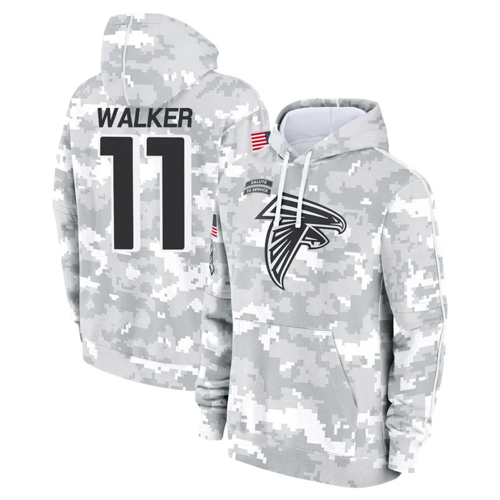 A.Falcons #11 Jalon Walker Player Arctic Camo Salute to Service Limited Hoodie BALCE Stitched Jerseys
