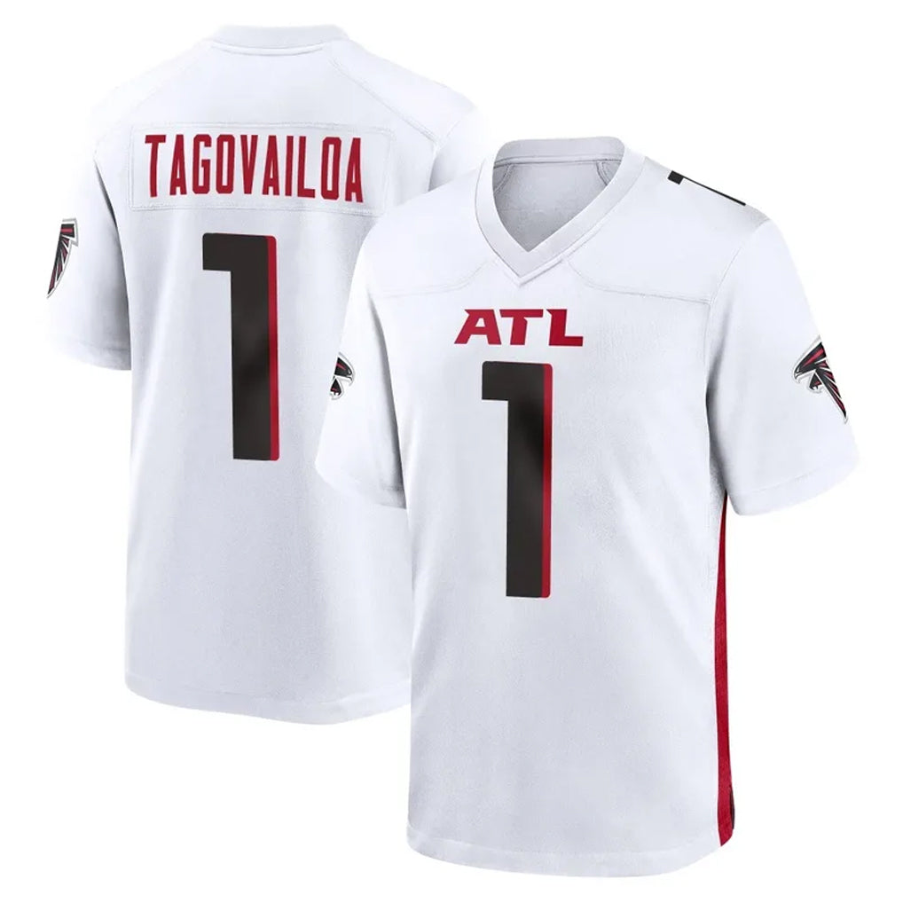 A.Falcons #1 Tua Tagovailoa Player White Home Game BALCE Stitched Jerseys