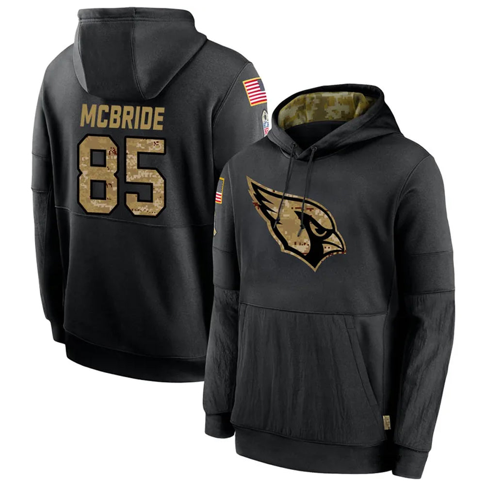 A.Cardinals #85 Trey McBride Player Black Salute to Service Hoodies BALCE Stitched Jerseys