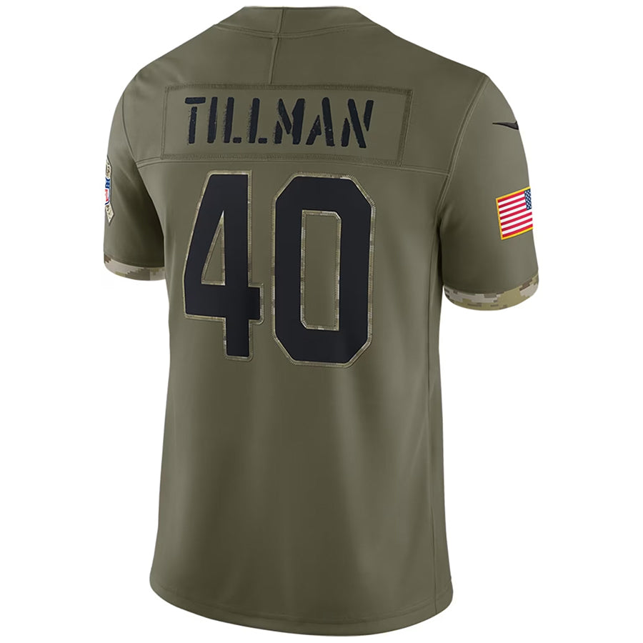 A.Cardinals #40 Pat Tillman Player Olive Salute to Service Limited BALCE Stitched Jerseys