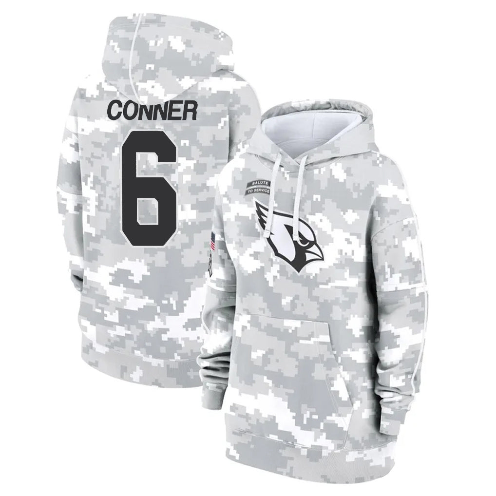 A.Cardinals #6 James Conner Player Camo Salute to Service Hoodies BALCE Stitched Jerseys