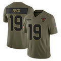A.Cardinals #19 Carson Beck Player Olive Salute To Service Home Game BALCE Stitched Jerseys