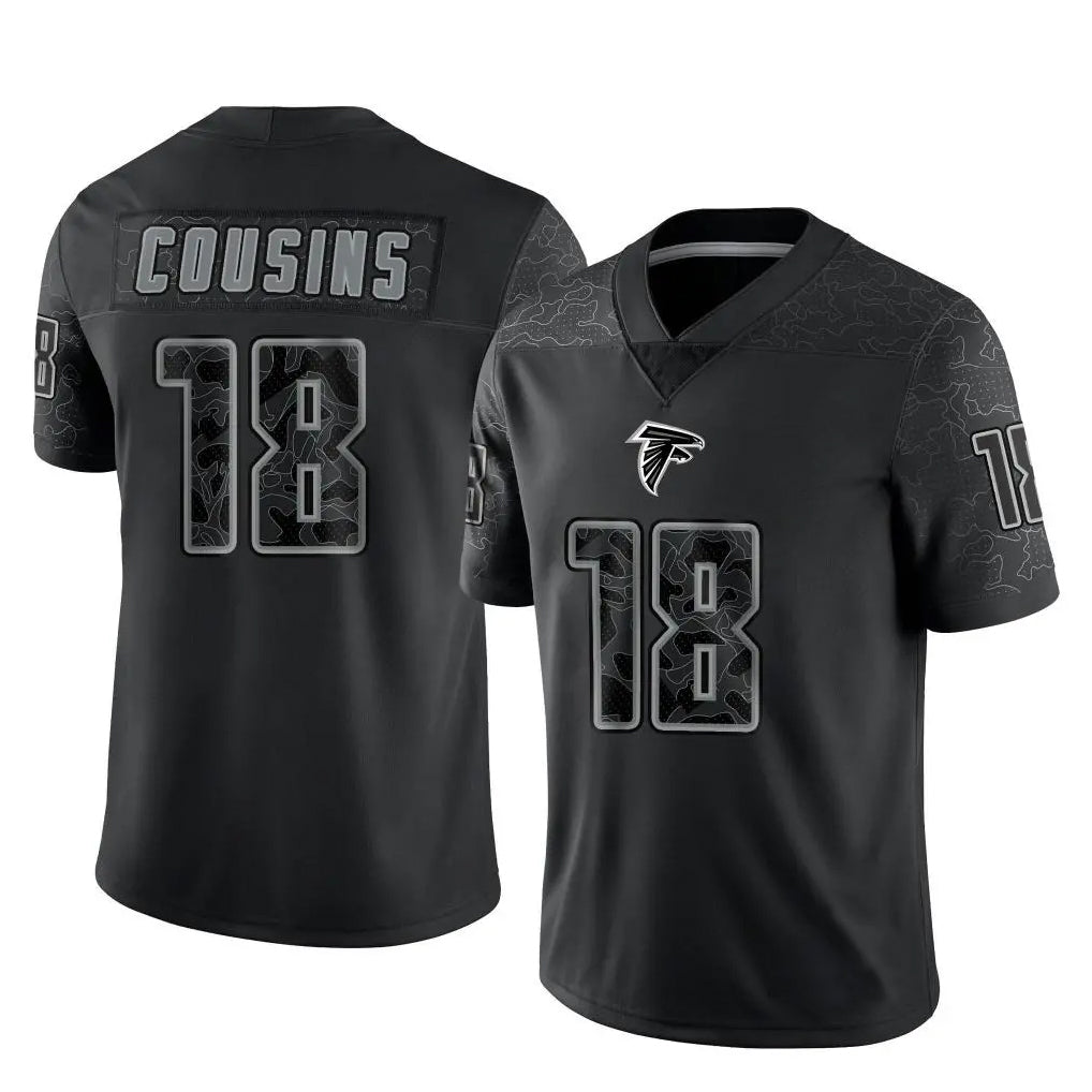 A.Falcons #18 Kirk Cousins Player Black RFLCTV Limited BALCE Stitched Jerseys