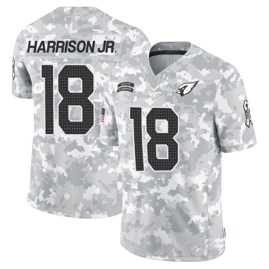 A.Cardinals #18 Marvin Harrison Jr. Player Camo Salute to Service Limited BALCE Stitched Jerseys