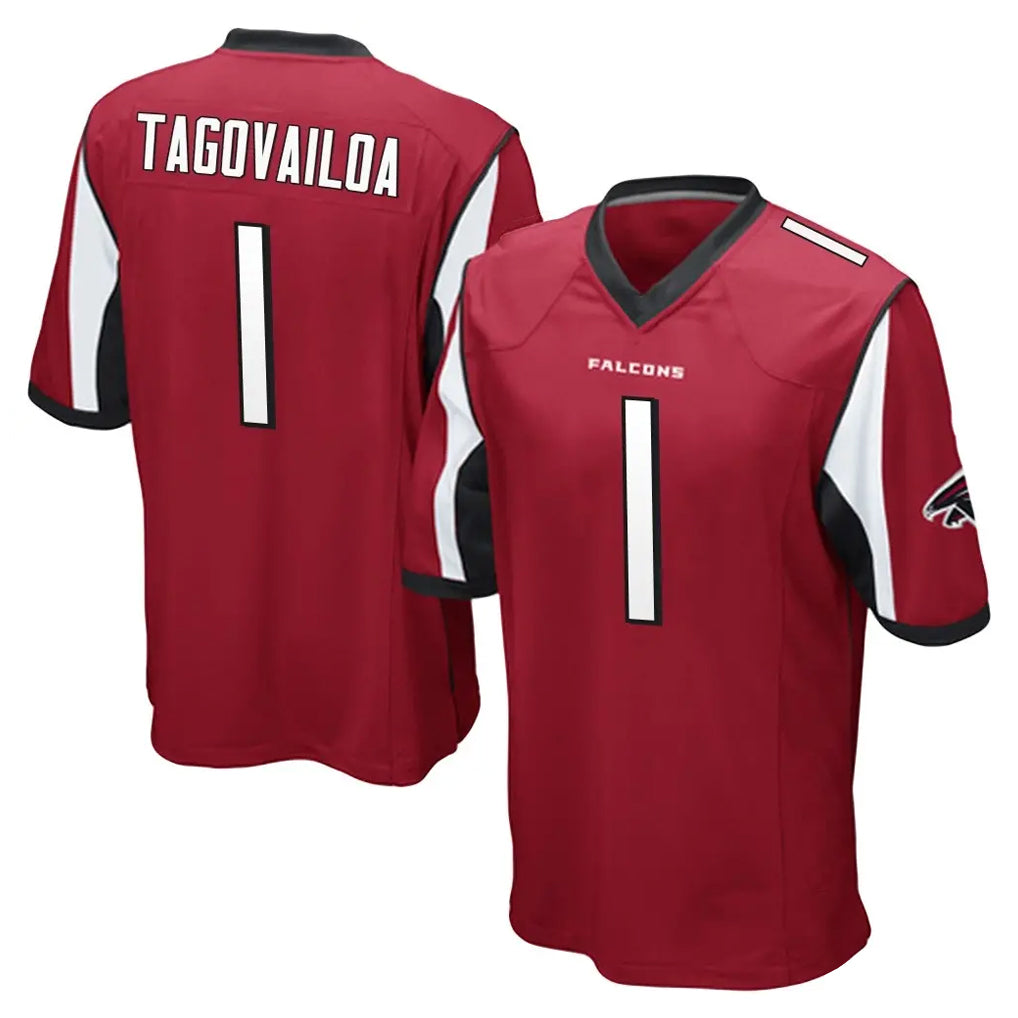 A.Falcons #1 Tua Tagovailoa Player Red Color Vapor Home Game BALCE Stitched Jerseys