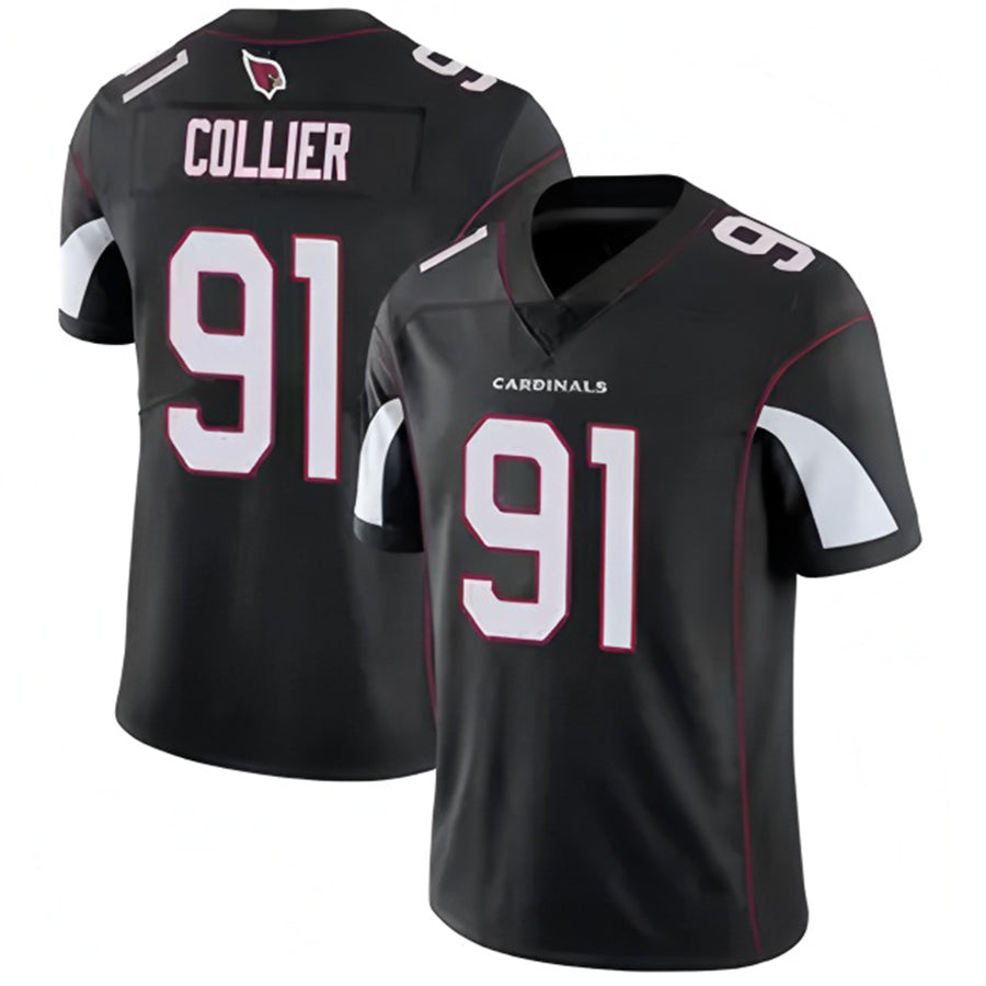 A.Cardinals #91 L.J. Collier Player Black Vapor Untouchable Elite BALCE Stitched Jerseys