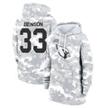 A.Cardinals #33 Trey Benson Player Arctic Camo Salute to Service Hoodies BALCE Stitched Jerseys
