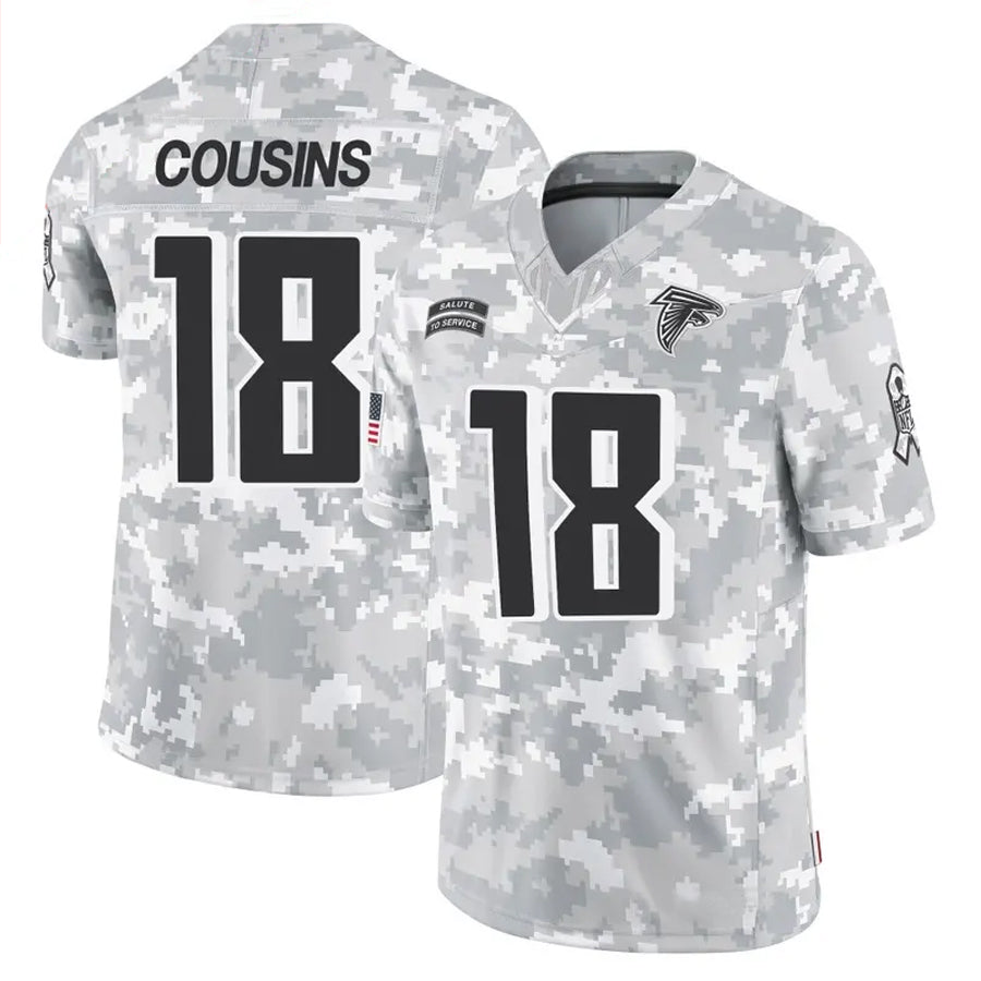 A.Falcons #18 Kirk Cousins Player Arctic Camo Salute to Service Limited BALCE Stitched Jerseys