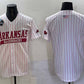 A.Razorbacks Blank White Pinstripe 2025 World Series Stitched American College Jerseys