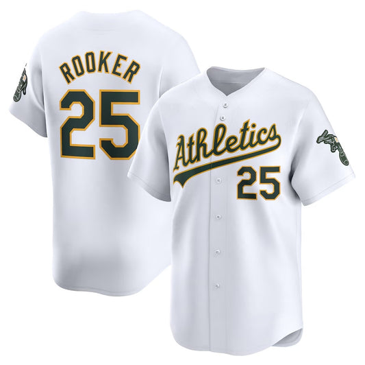 Oakland Athletics #25 Brent Rooker Home Limited Player Jersey - White Stitched Baseball Jersey