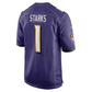 B.Ravens #1 Malaki Starks Purple 2025 Draft First Round Pick Game Stitched American Football Jerseys
