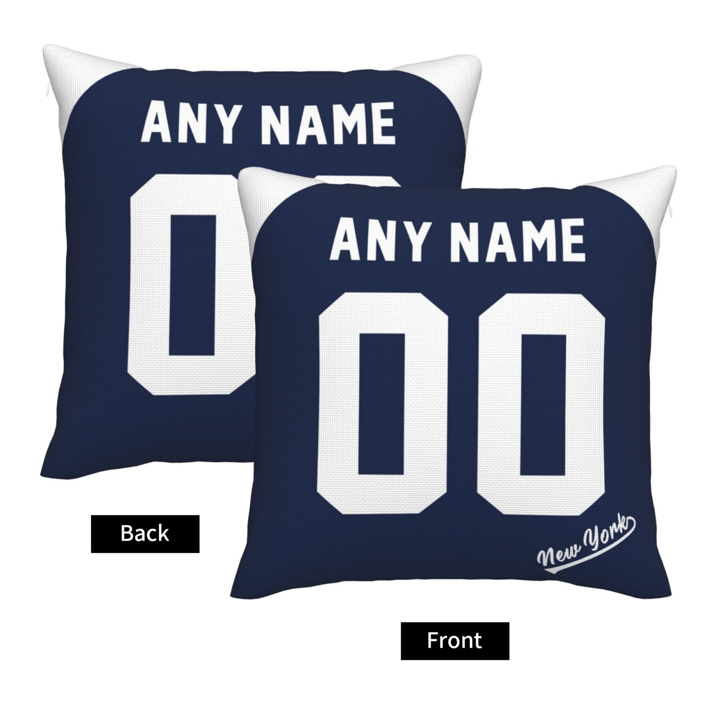 Custom New York Yankees Pillow Decorative Throw Pillow Case - Print Personalized Football Team Fans Name & Number Birthday Gift Football Pillows