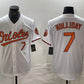 Baltimore Orioles #7 Jackson Holliday Number White Limited Cool Base Stitched Baseball Jersey