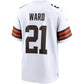 C.Browns #21 Denzel Ward White Game Stitched American Football Jerseys
