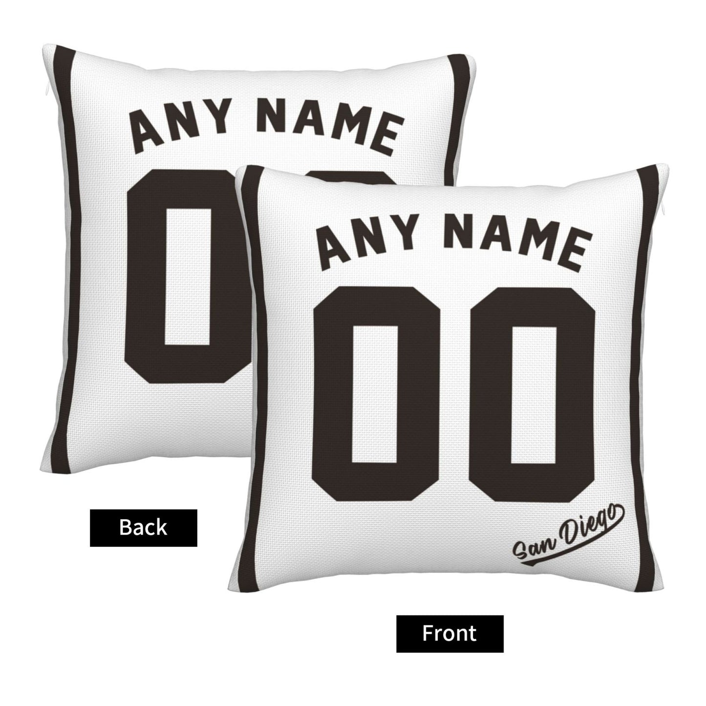 Custom San Diego Padres Pillow Decorative Throw Pillow Case - Print Personalized Football Team Fans Name & Number Birthday Gift Football Pillows