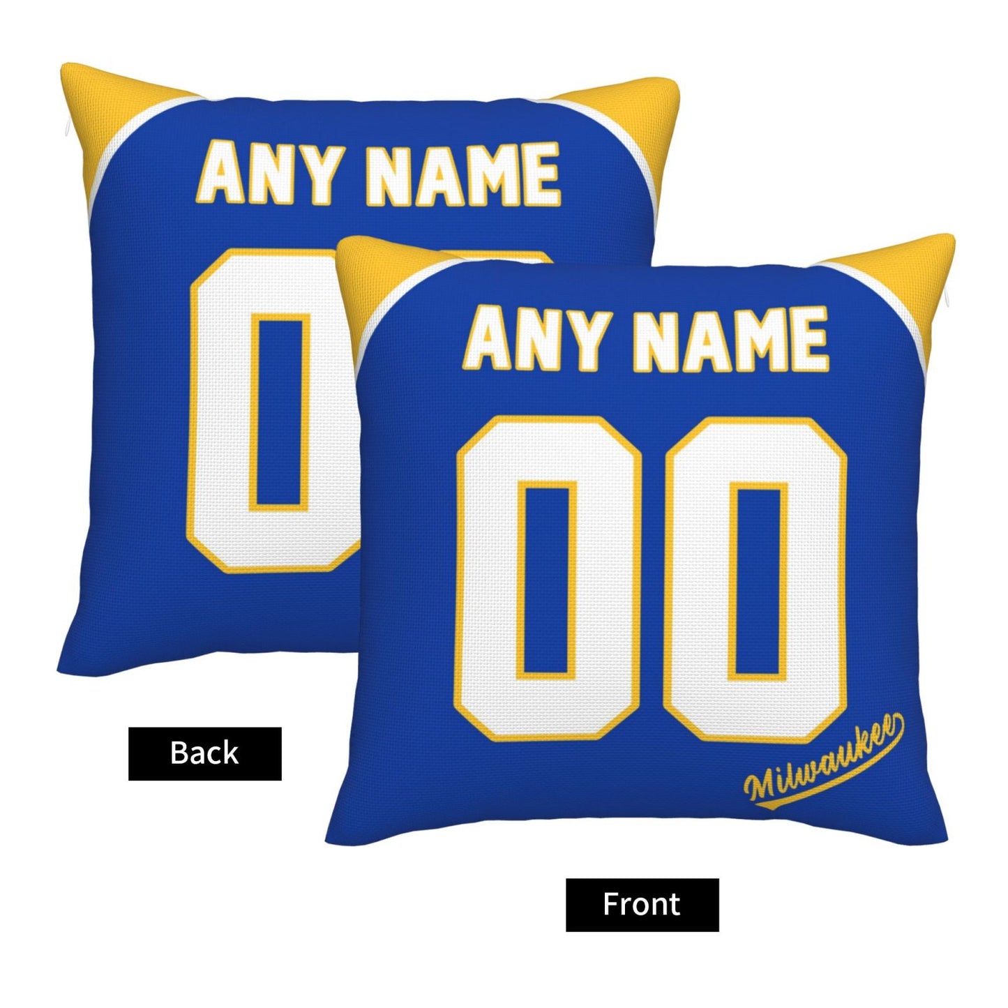 Custom Milwaukee Brewers Pillow Decorative Throw Pillow Case - Print Personalized Football Team Fans Name & Number Birthday Gift Football Pillows