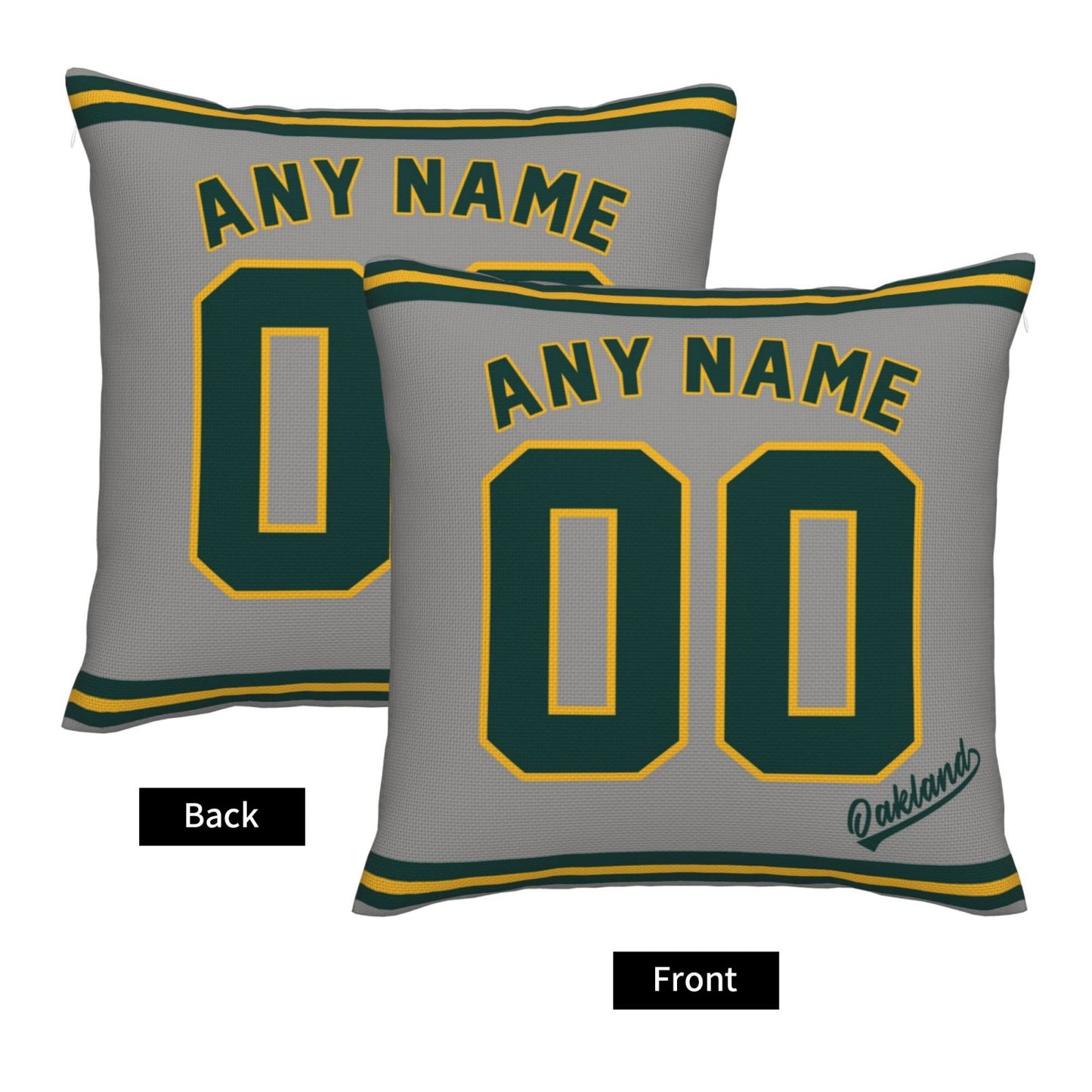 Custom Oakland Athletics Pillow Decorative Throw Pillow Case - Print Personalized Football Team Fans Name & Number Birthday Gift Football Pillows
