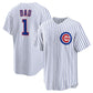 Chicago Cubs #1 Dad Home Replica Jersey - White Stitched Baseball Jersey