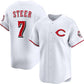 Cincinnati Reds #7 Spencer Steer White 2025 Home Limited Stitched Baseball Jersey